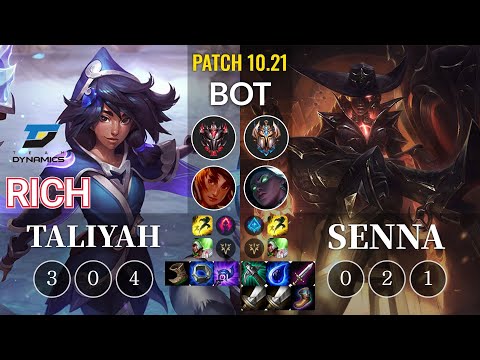 DYN Rich Taliyah vs Senna Bot - KR Patch 10.21