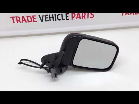 Fits Nissan Navara 2001-2006, Door Wing Mirror Electric Black Paintable Driver Side video