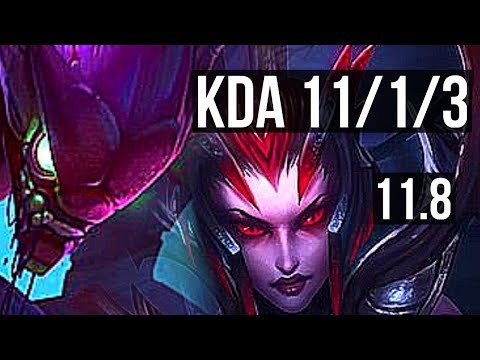 KHA'ZIX vs ELISE (JUNGLE) | 11/1/3, 1200+ games, 1.2M mastery, Dominating | KR Master | v11.8