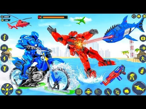 Shark  Robot Car Game - Robot Shark Attack Transform Robot Spark - Android Gameplay