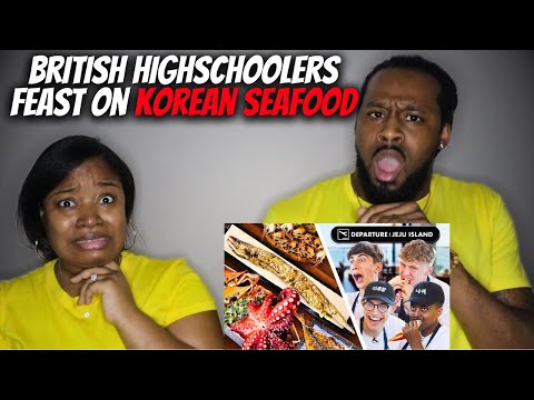 🇬🇧🇰🇷 British Highschoolers Shocked by Korean Seafood FEAST on Jeju Island (American Couple Reacts)