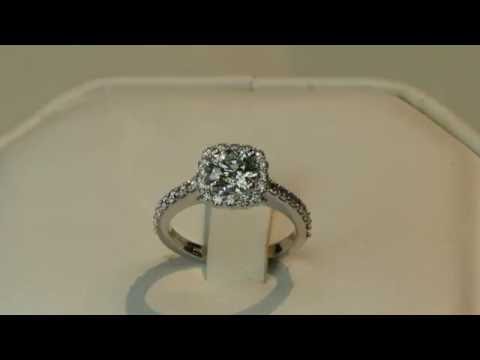 halo style diamond engagement ring