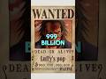 Highest Bounty Characters Onepiece Anime Onepiece Shorts