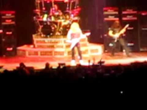 Dave Mustaine almost got hit by bottle, then plays Rattlehead