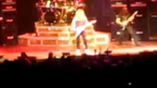 Dave Mustaine almost got hit by bottle, then plays Rattlehead