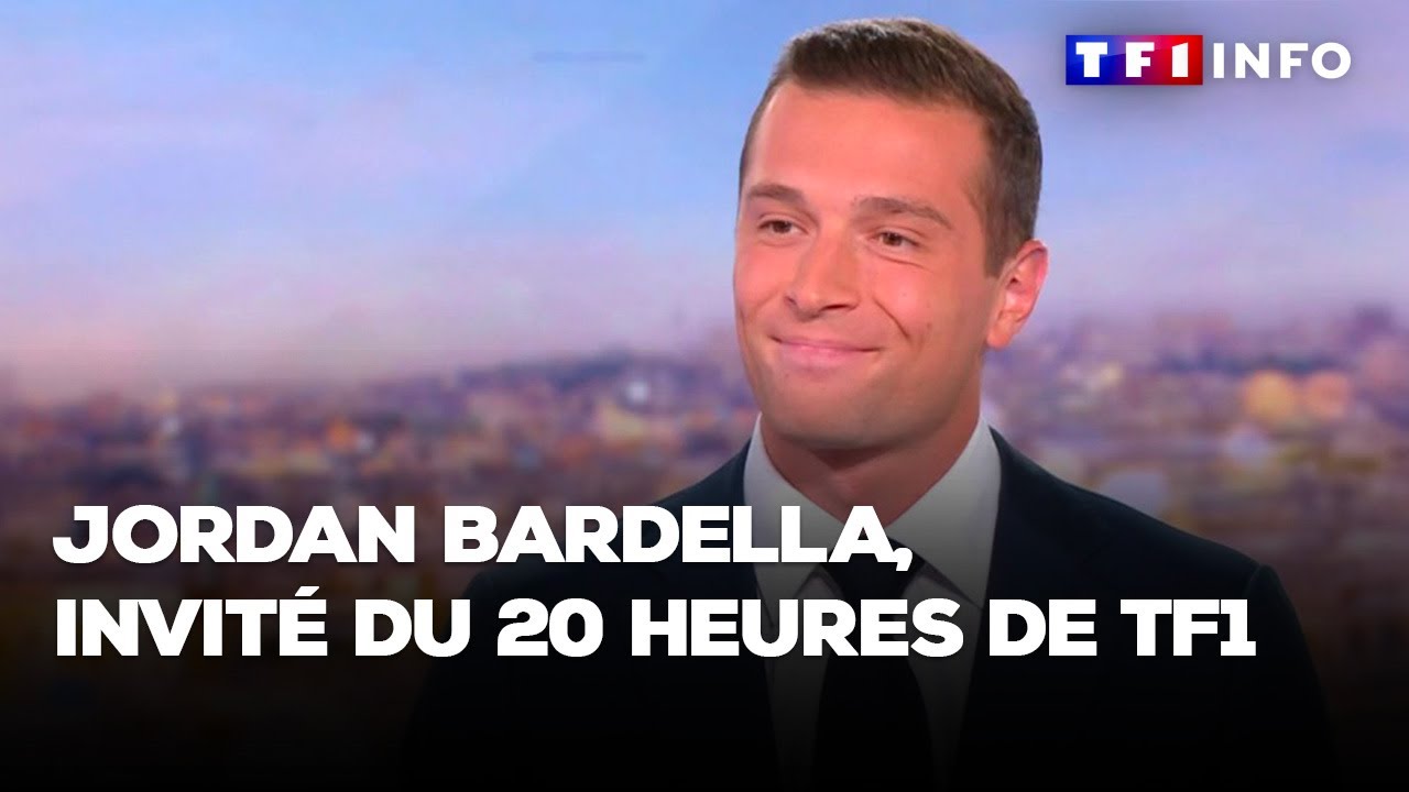 Le président du RN, Jordan Bardella, invité du 20 heures de TF1