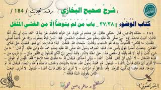 184 - شرح صحيح البخاري كتاب الوضوء | بَابُ من لم يتوضأ إلا من الْغَشْيِ الْمُثْقِل - رقم الحديث 184 image