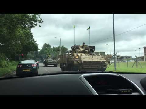 British army on the way to Tankfest 2016