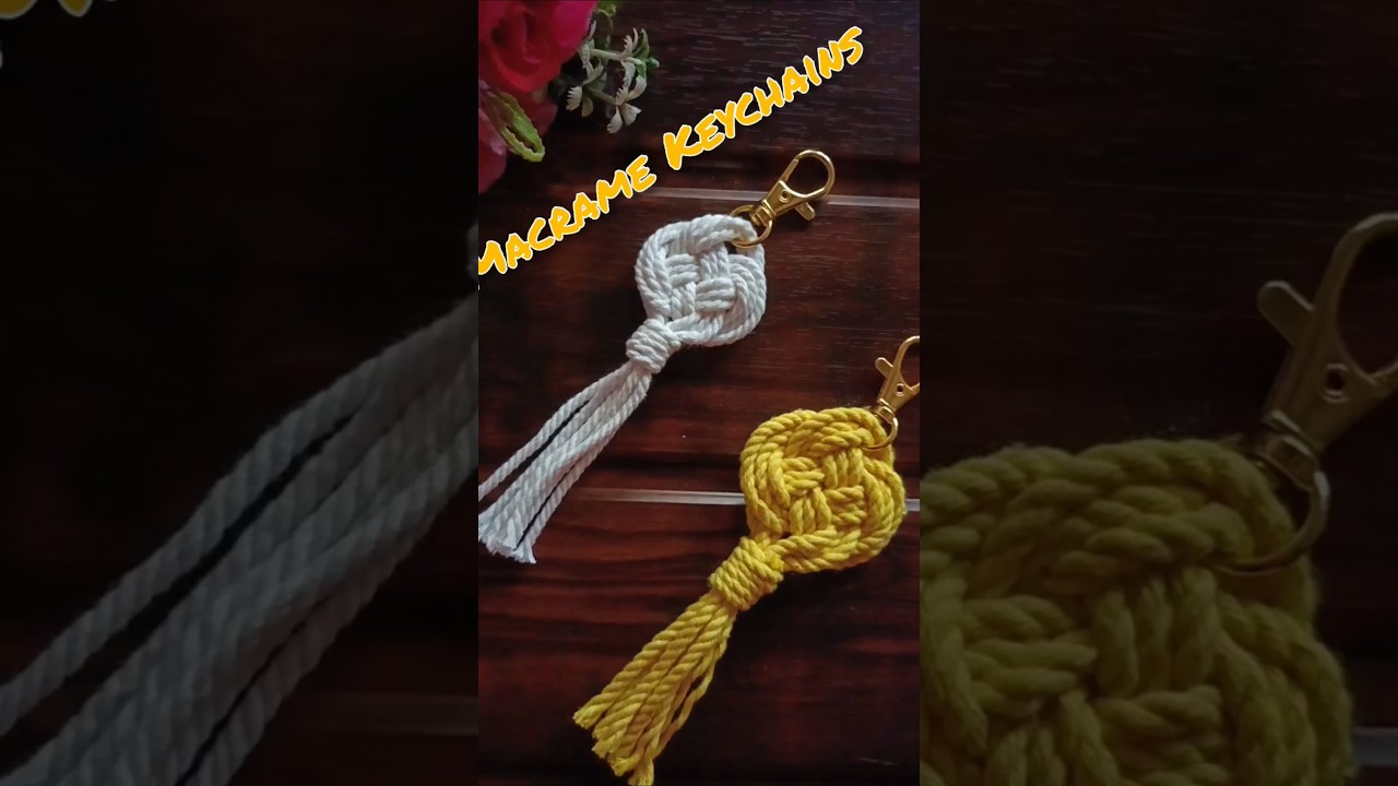 Macrame Keychain tutorial |Easy steps for beginners | DIY | Boho style #macrametutorial #diy #viral