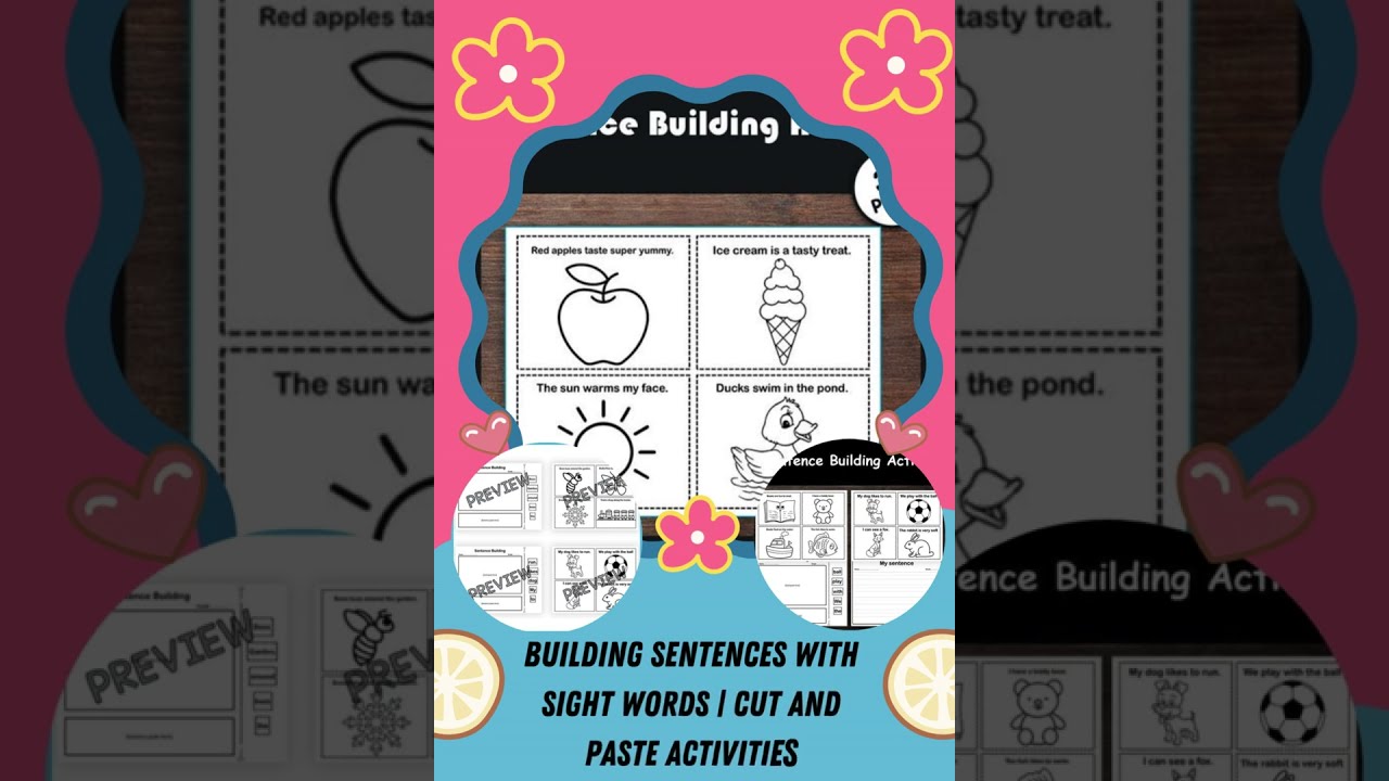 Building Sentences with Sight Words  Cut and Paste Activities