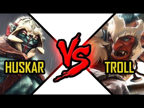 Dota 2 Huskar vs Troll Warlord - dota 2 battle Sacred Warrior vs Jah'rakal #13