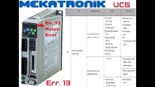R88D-GP08H OMRON SERVO SÜRÜCÜ ERR 13 HATA (Err. 13) HATA KODU SEBEBİ ERROR-13 UCG