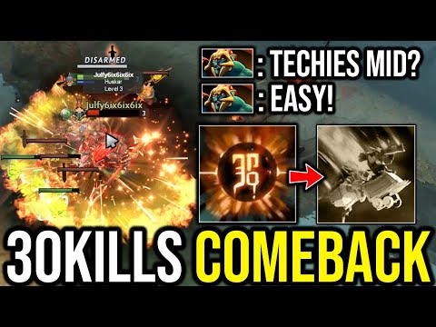 This Huskar know how to counter Techies so Well!! OMG 30Kills Insane Comeback!!