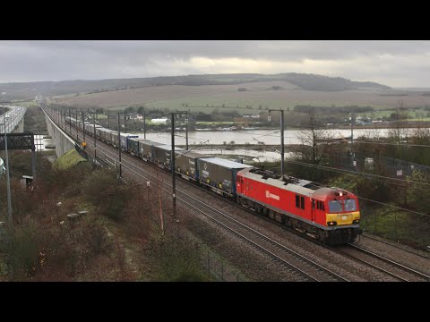 DB Cargo Class 92s on HS1 - January 2023