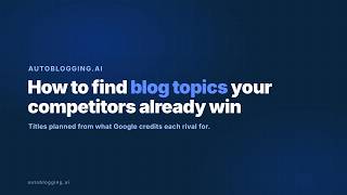 Content Planning from Competitor Research — Step-by-Step Guide & Transcript