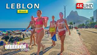 Rio Carnival 2026 🇧🇷 Party on Leblon Beach Walkway (4K)