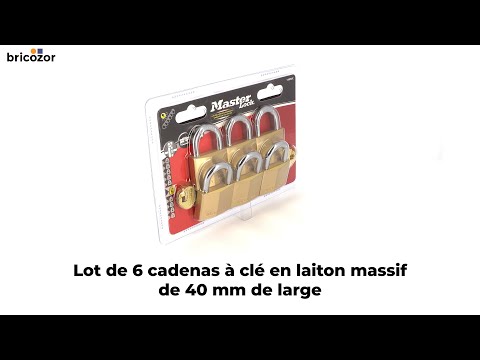 Lot de 6 cadenas à clé en laiton massif de 40 mm de large MASTER LOCK