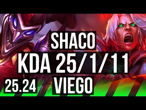 SHACO vs VIEGO (JGL) | Good KDA: 25/1/11, 37K damage | EUW Master | 25.24