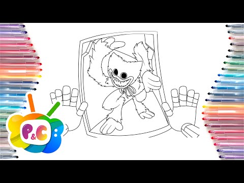 Blue monster Huggy Wuggy Coloring Page/Huggy Wuggy in golden box/Elektronomia -Sky High[NCS Release]