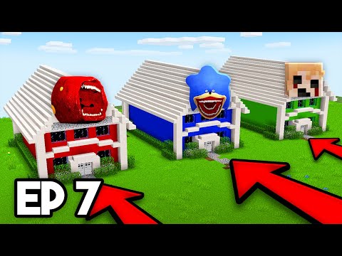 Do NOT CHOOSE The WRONG HOUSE in Minecraft (Train Eater, Shin Sonic & Giant Alex)