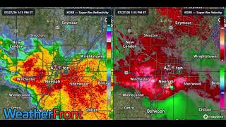 Radar Loop of the DEEP CC drop visible on reflectivity from Appleton WI area today during a tornado!