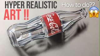 Coca-cola bottle 3D drawing. Time lapse