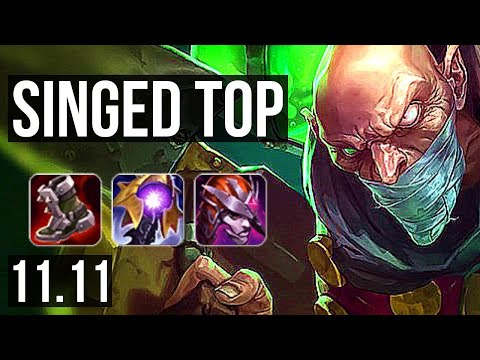 SINGED vs JAX (TOP) | Rank 1 Singed, Legendary, 14/3/11, 300+ games | TR Challenger | v11.11
