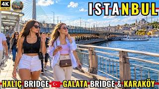 ISTANBUL TURKEY 2026 4K WALKING TOUR | Crossing Halic Bridge to the Hidden Cafes