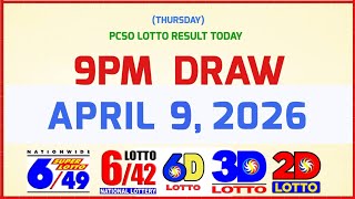 Lotto Results Today 9pm April 9, 2026 PCSO 6/49, 6/42