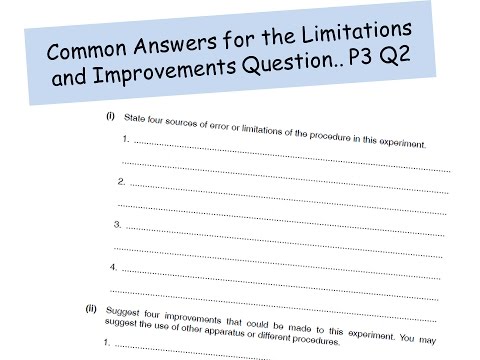 P3 Limitations and Improvements - A level Physics