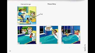 MOVERS 2 test 2, speaking, story-telling practice "Fred and the tigers".