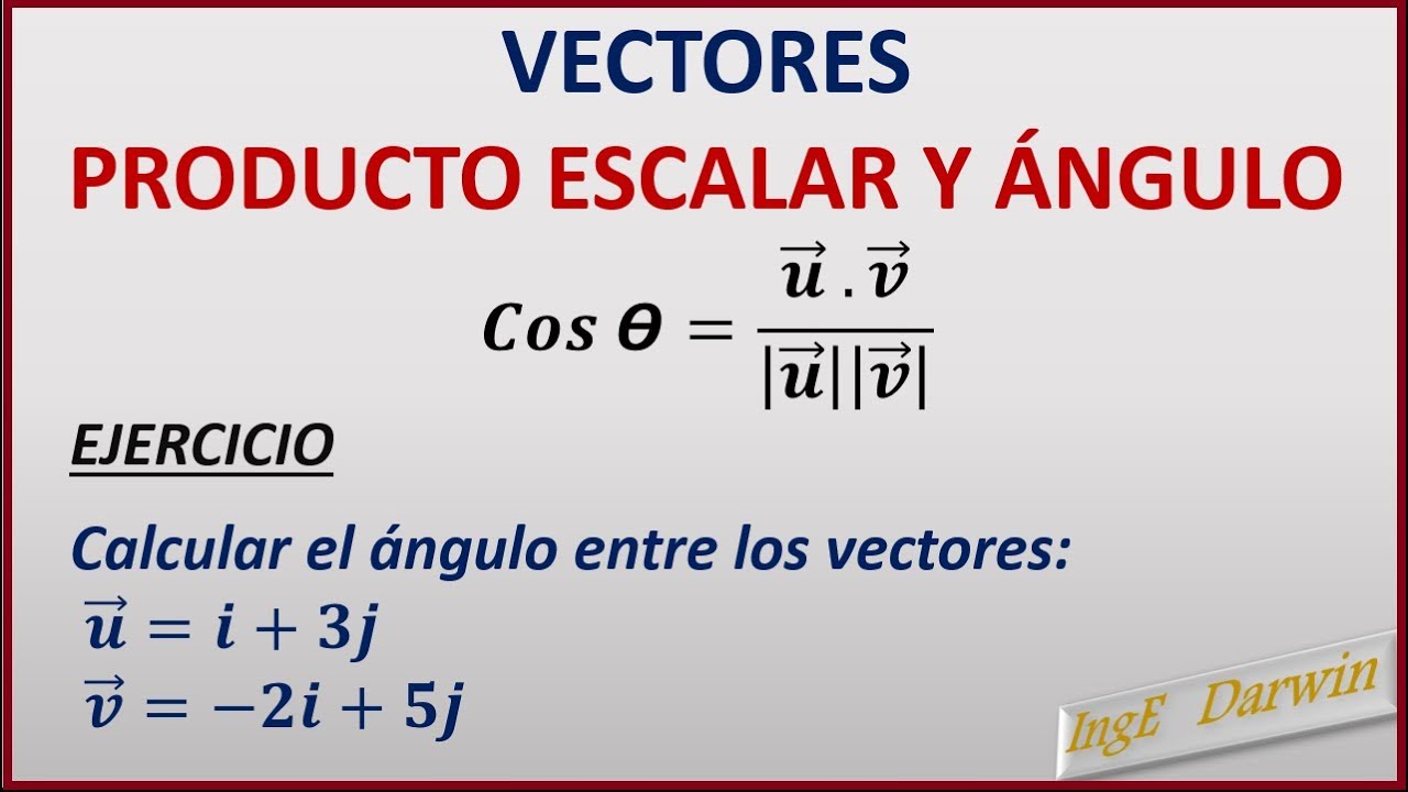 PRODUCTO ESCALAR Y ÁNGULO ENTRE VECTORES / CLASE 1