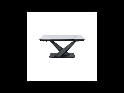 Обеденный раскладной стол T7451C Plazza (1600-2400x900x760) Carrara/Black