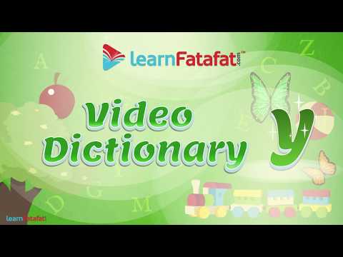 <h1 class=title>Video Dictionary for Kids with Pictures - Alphabet Y | English to Hindi Picture Dictionary</h1>