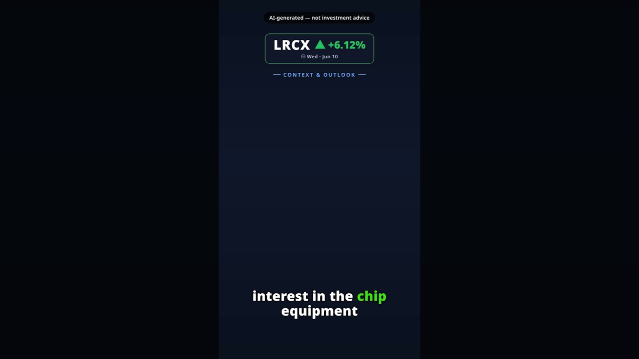 Why Is Lam Research Stock Spiking Today? LRCX +6.12% (Jun 10) — Semiconductor Equipment Demand