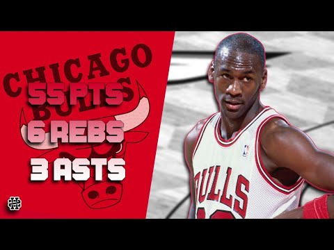 Michael Jordan 55 pts 6 rebs 3 asts vs Cavs 1988 PO G2