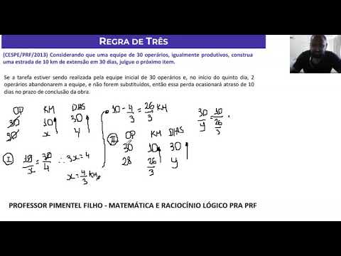 REGRA DE TRÊS SIMPLES E COMPOSTA - QUESTÃO 6 - AULA 7