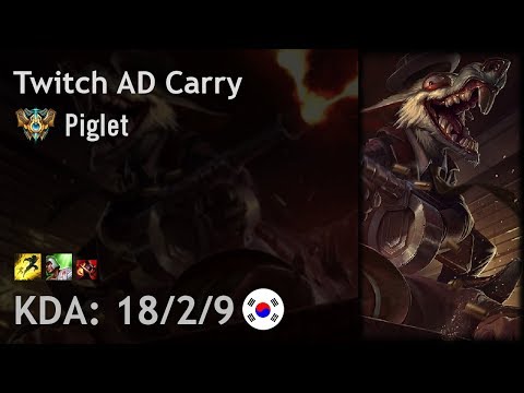 Twitch AD Carry vs Kog'Maw - Piglet - KR Challenger Patch 7.19