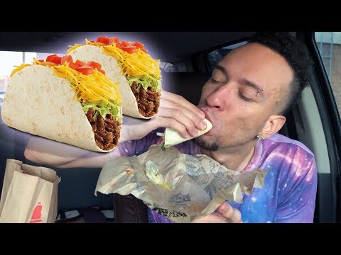 Eating Del Taco Shredded Beef Soft Tacos