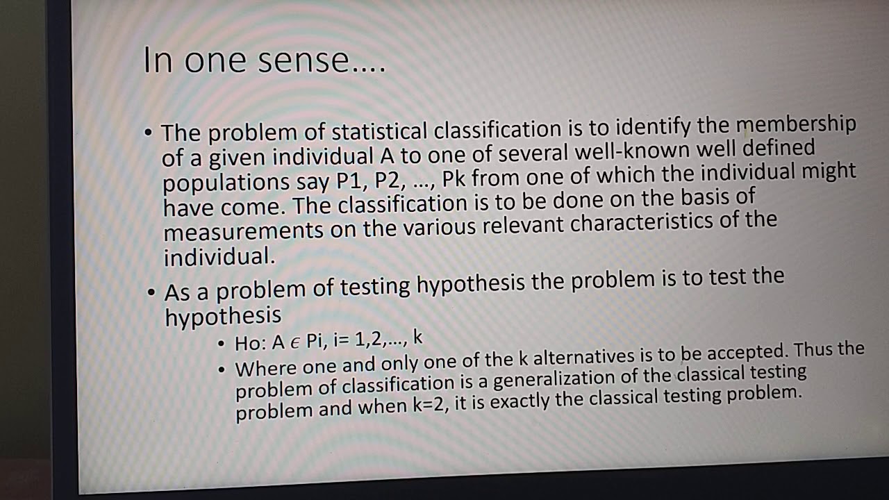 Statistical Classification
