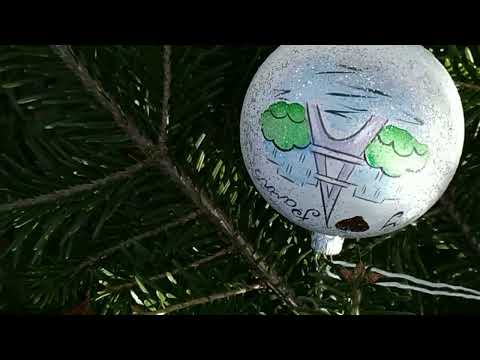 Миниатюра изображения товара Шар новогодний Декарт Париж Эйфелева башня 8Ш0009 (8см, белый)