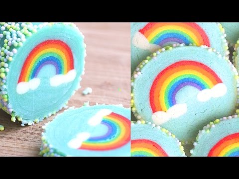 Rainbow with Clouds Cookies Slice & Bake Surprise! DIY Rainbow Treats Video