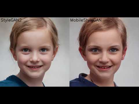 Comparison of StyleGAN2 and MobileStyleGAN