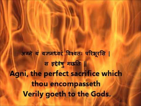 Full Agni Suktam Rig Veda Book 1 Hymn 1 Devanagari Sanskrit English translations.wmv