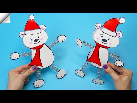 DIY christmas How to make paper bear Easy paper crafts Moving paper toys