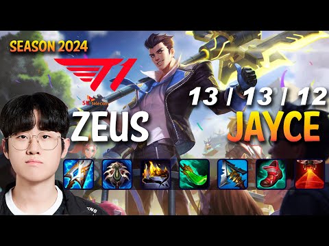 T1 Zeus JAYCE vs OLAF Top - Patch 14.2 KR Ranked | lolrec