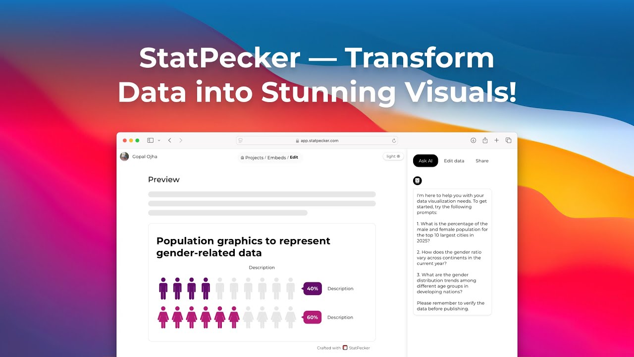 Create Infographics in seconds with StatPecker | App Walkthrough