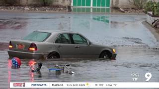Monsoon storm knocks out power for more than 10,000 in Tucson, floods cars and washes