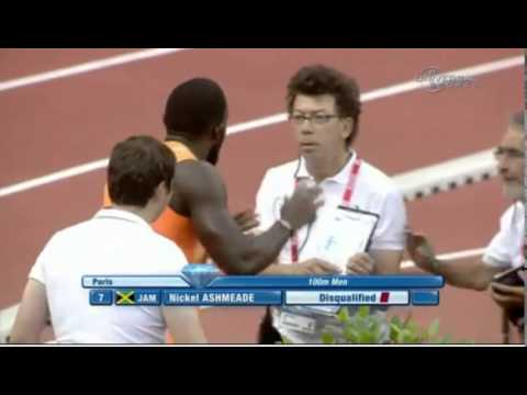 Nickel Ashmeade False Starts In Paris 2014