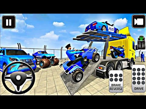 US Police ATV Quad Bike Plane Transport Game 💥 Gameplay 809 || Transport Games || Flash Gameplay